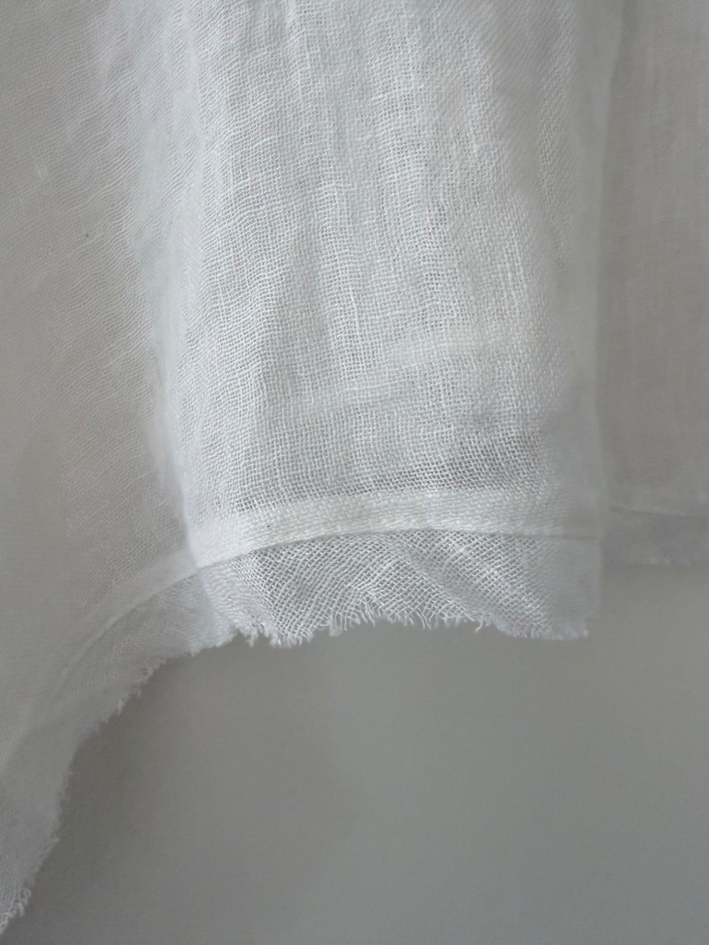 Eileen Fisher 100% Linen White Overshirt Kimono Sleeve Lagenlook Layering Sheer - Picture 4 of 7